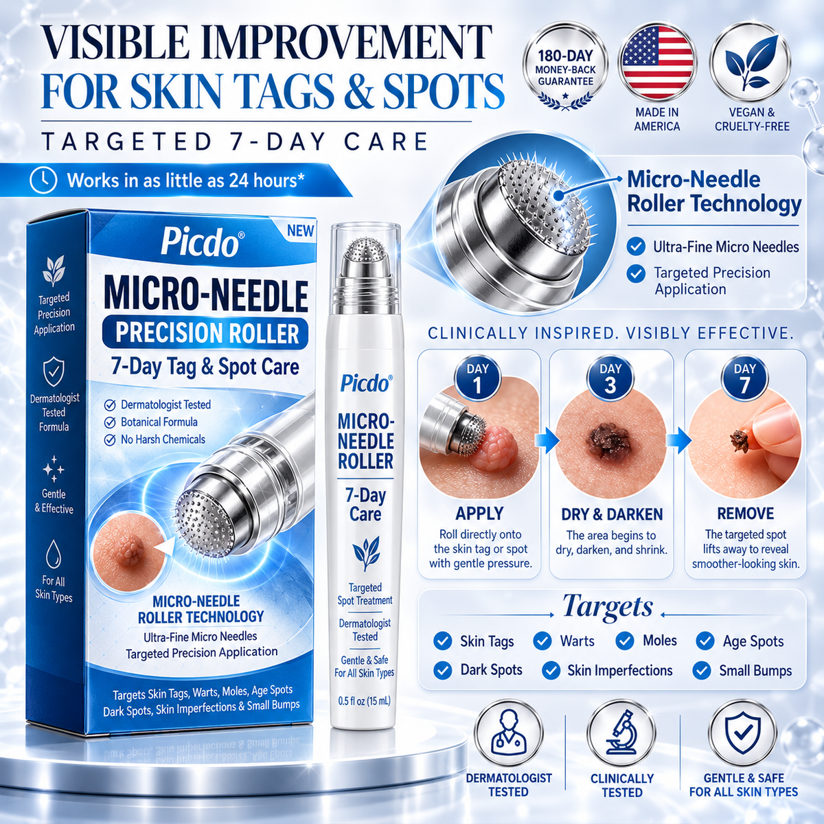 𝐏i𝐜𝐝o® Advanced Skin Tag & Wart Removal Roller