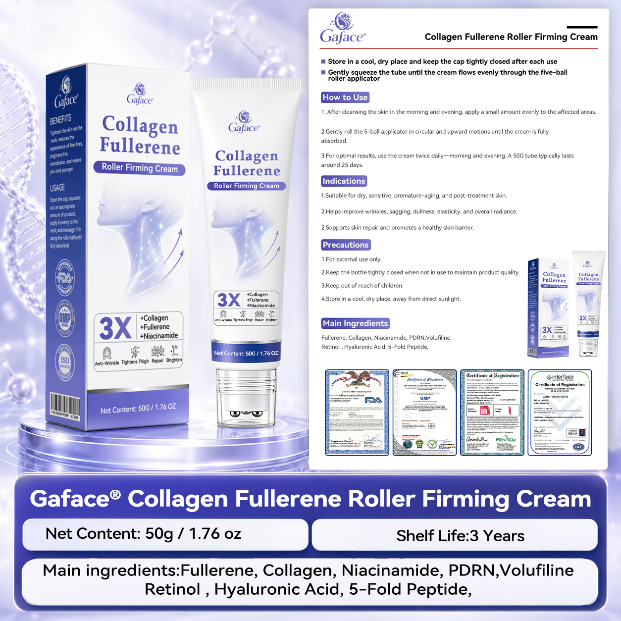 🎁 Only 10 left! ✨ 𝐆𝐚𝐟𝐚𝐜𝐞® Collagen & Fullerene Roller Firming Cream 💚 Enjoy 30% OFF today! Many customers choose 4–6 jars for a complete firming skincare routine. Don't miss out before stock runs out! 🎁